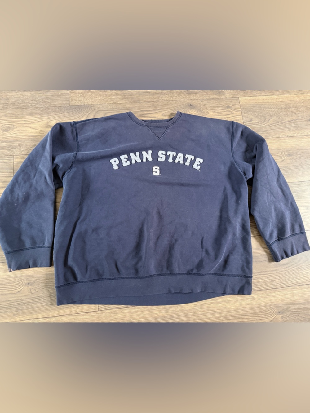 Champion Navy Penn State Crewneck Sweatshirt with White Lettering